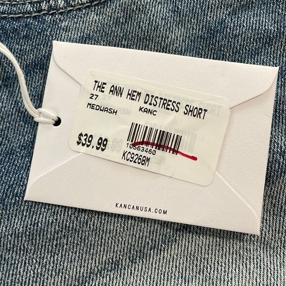 NWT Kancan The Ann Hem Distressed Jean Shorts Size 27 Denim - Picture 4 of 10